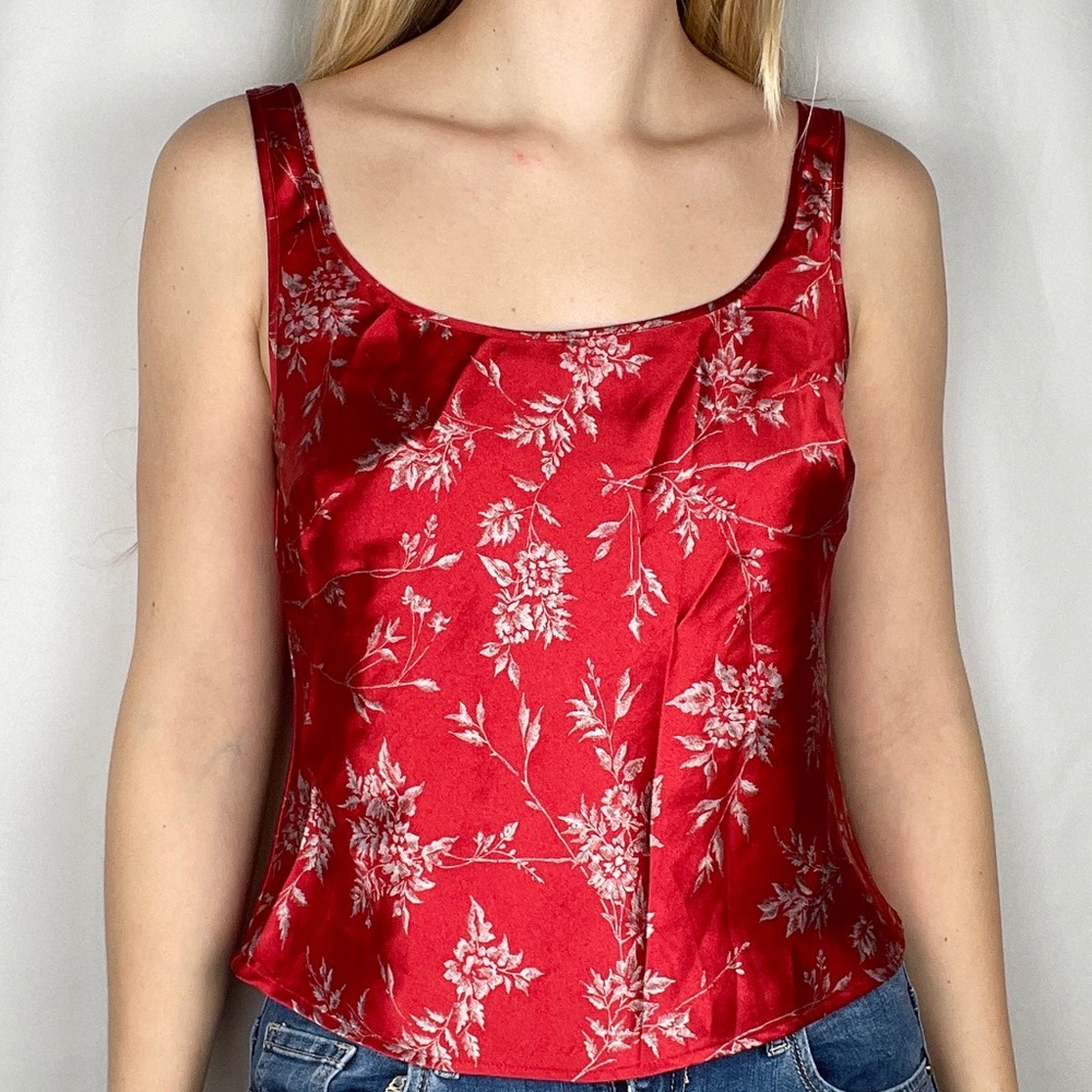 Victoria's Secret Red Floral Lingerie Top Size Medium